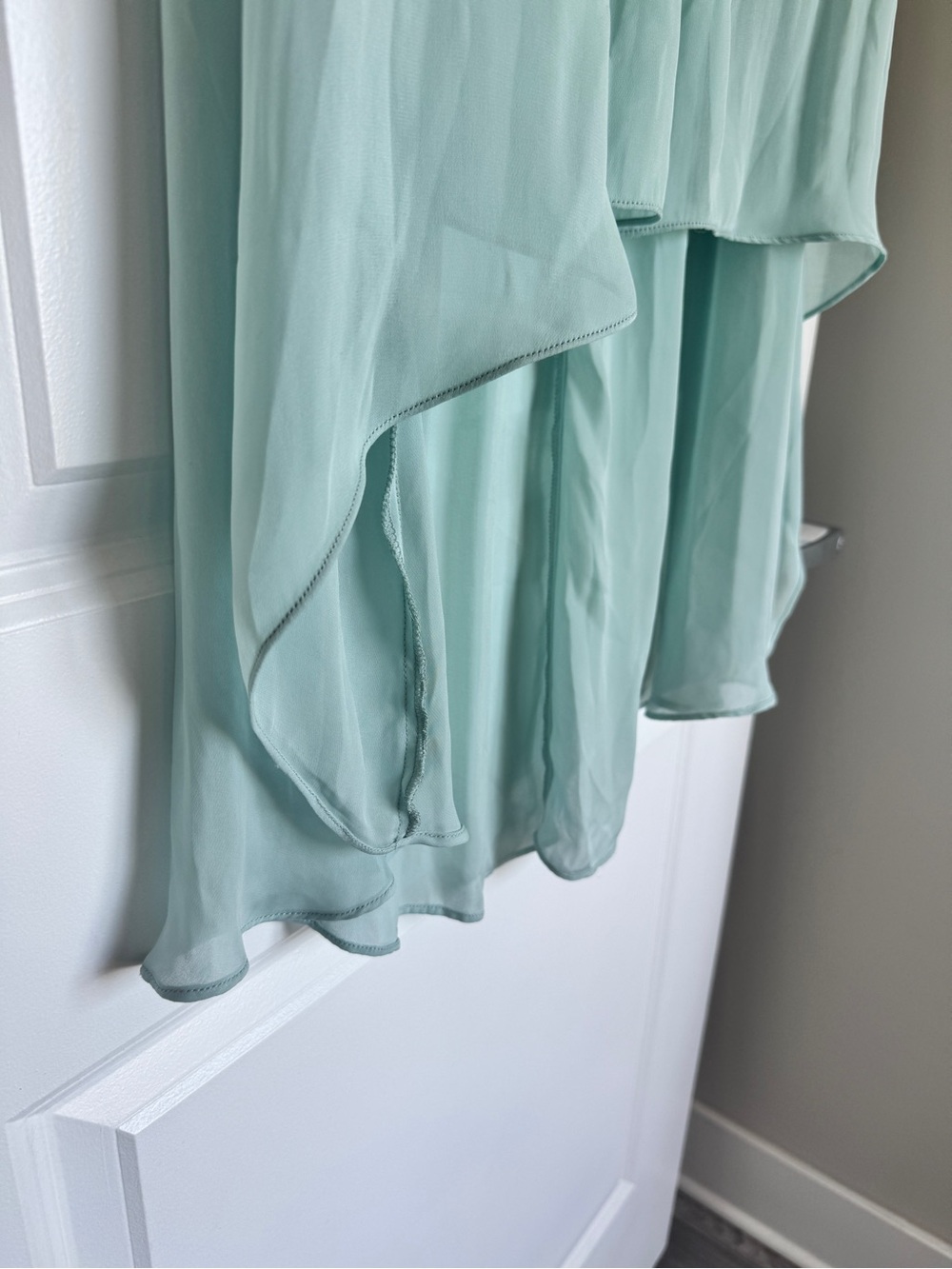 SANCTUARY Anthropologie Mint Green Seafoam Hi-Low Asymmetrical Maxi Skirt L - Picture 10 of 15
